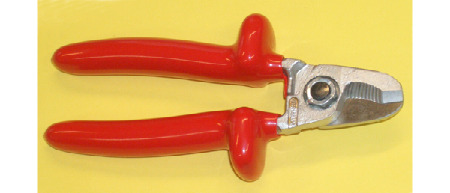 2233 Einhand-Kabelschneider - massiv - 165 mm lang -rot-