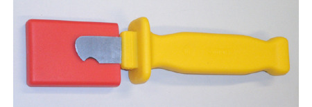 7051 Abisoliermesser mit kurzer, hakenförmiger Klinge zum Abmanteln - inklusive Schutzkappe
