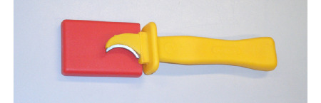 7054 VDE-Abisoliermesser (Absetzmesser) mit teilisolierter, halbrunder Klinge - inklusive Schutzkappe