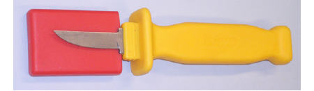 7058 VDE-Guttaperchamesser mit 50 mm langer, bogenförmiger Klinge - inklusive Schutzkappe